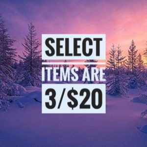 SELECT ITEMS ARE 3/$20!